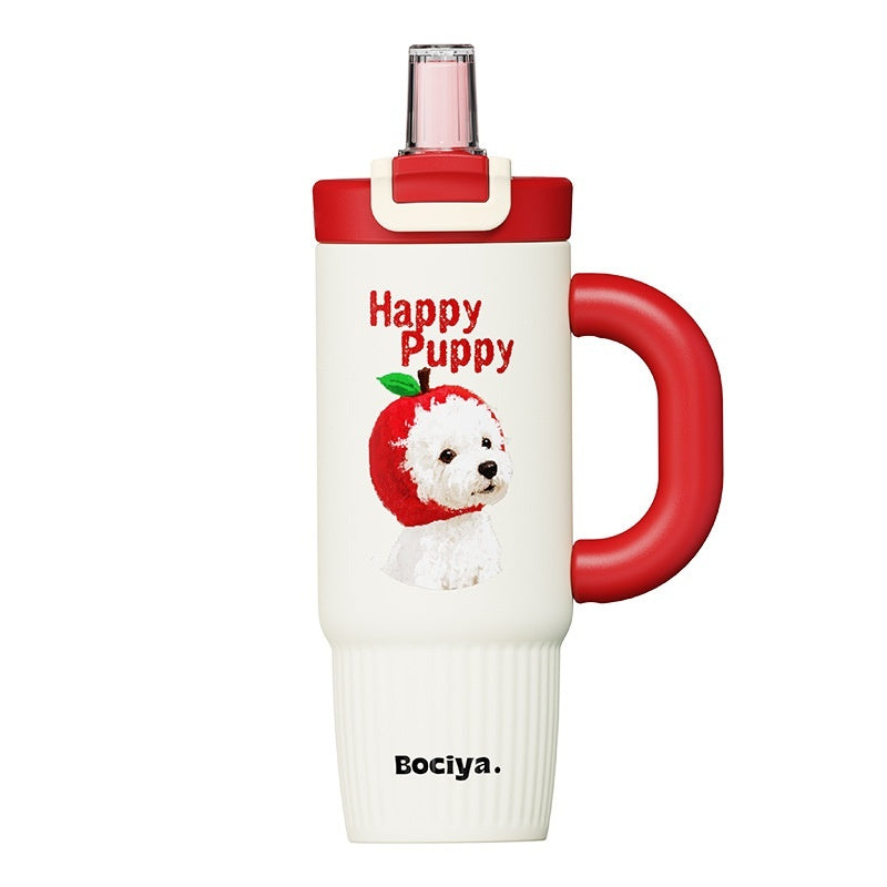 Big Mac Style Straw-top Thermos Large Capacity And Stylish Design