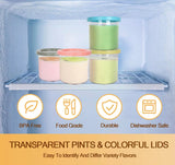 2/4Pcs Ice Cream Pints Cups for NINJA- CREAMI Nc300S Series Ice Cream Maker Replacements Storage Jar with Sealing Lids