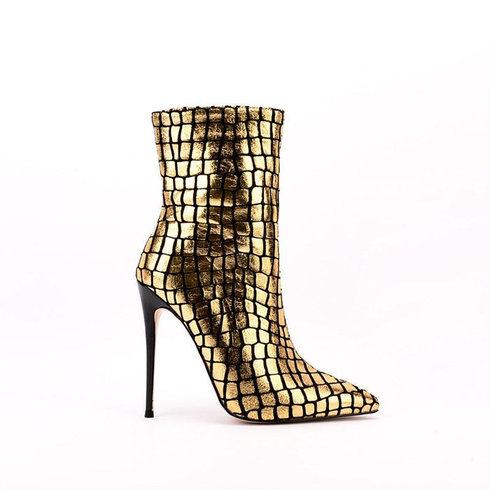 Pointed Toe Super High Heel Ankle Boots