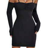 Women's off shoulder one neck slim fit hip hugging skirt