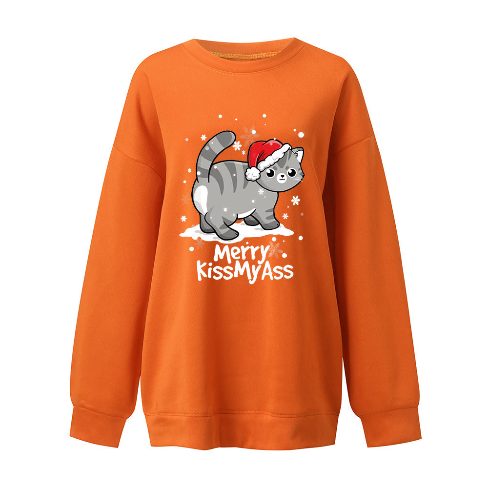 Merry Kiss MyAss Cat's New Christmas Hoodie