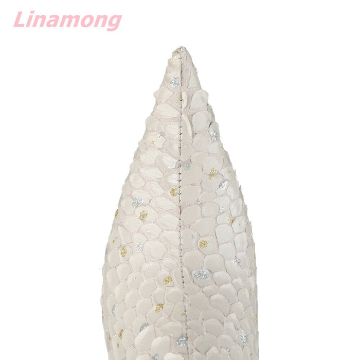 Women Bling Boots Pointed Toe Thin High Heel Side Zipper