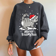 Merry Kiss MyAss Cat's New Christmas Hoodie