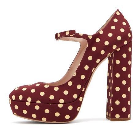 Black Round Toe Thick Sole Shoes High Mary Jane High Heels