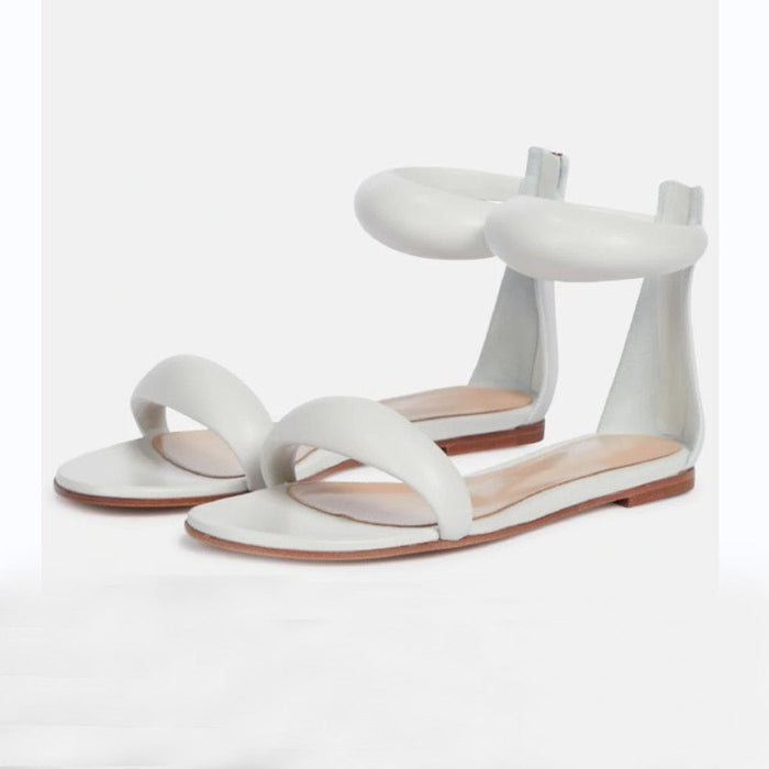 Marc Gianno  Flat Sandals Simple Fish Mouth Zipper