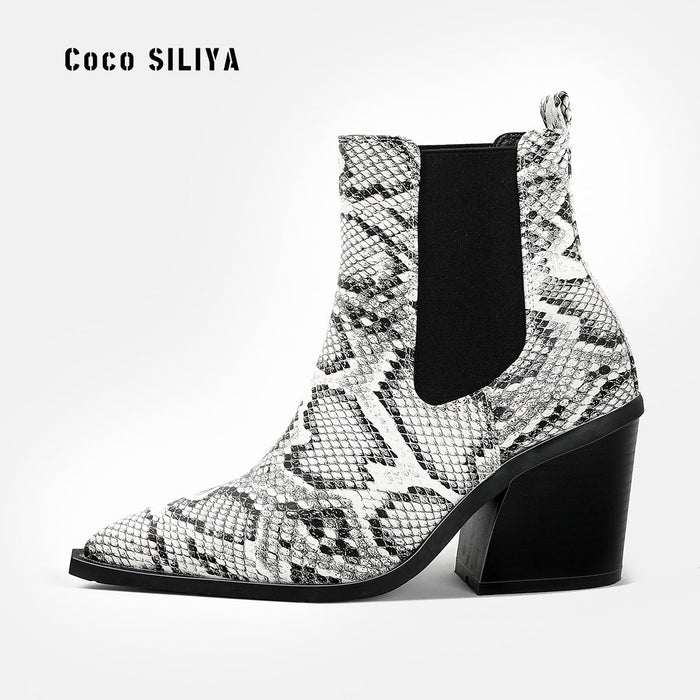 Women's Patterned Short Boots New Ankle Boots