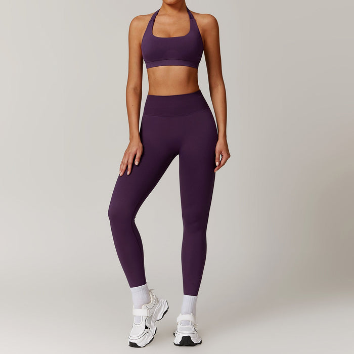 Marc Gianno Hanging neck bra+pants yoga set, sports running set