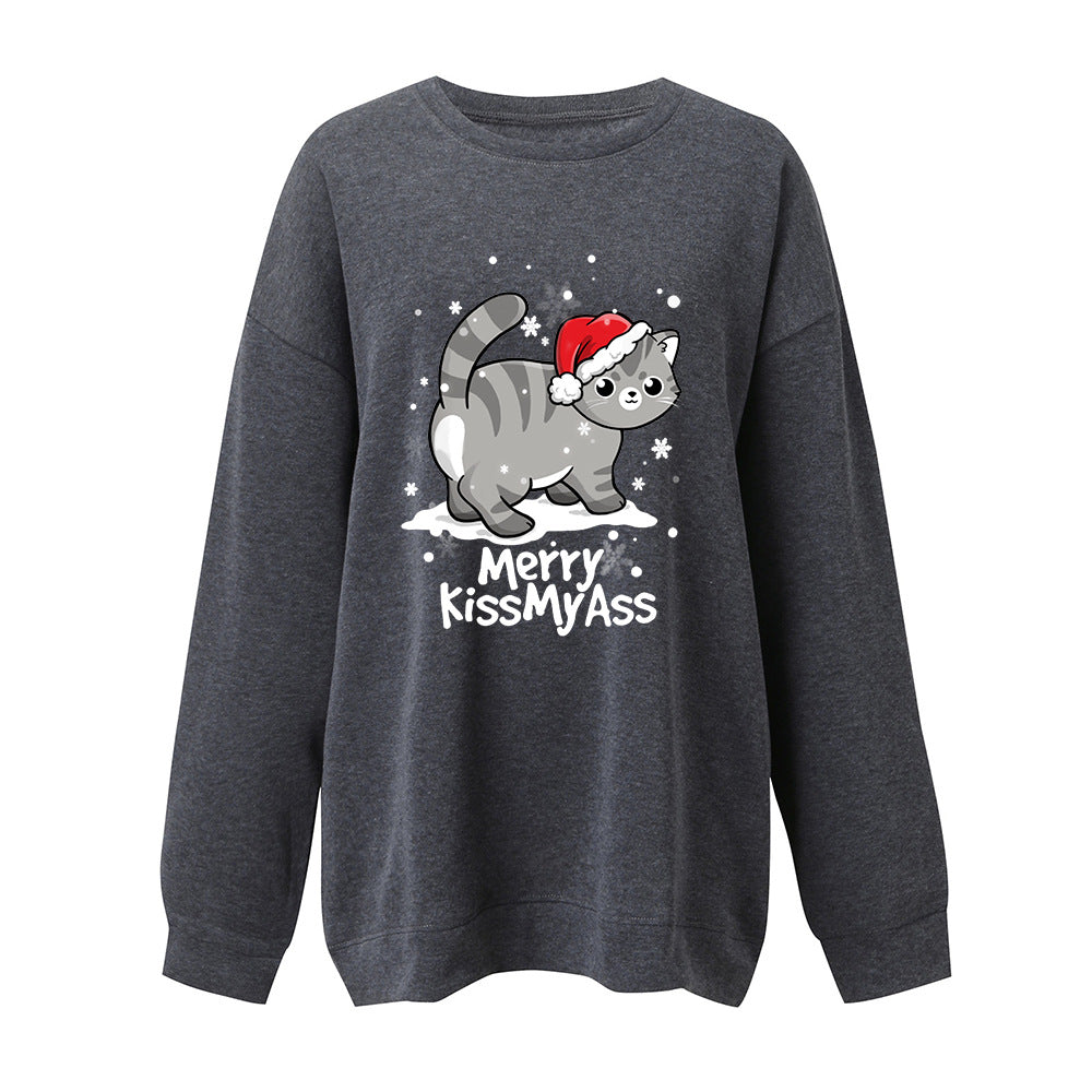 Merry Kiss MyAss Cat's New Christmas Hoodie
