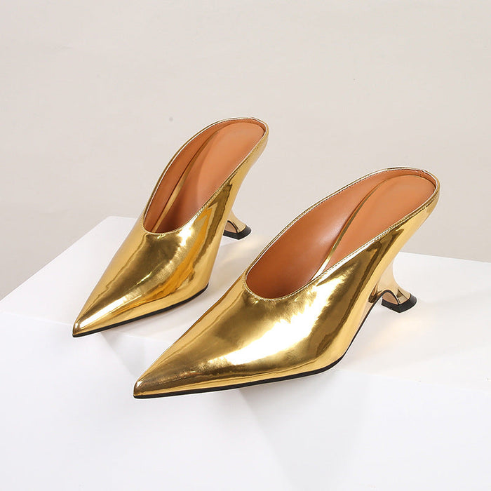 Glossy patent leather cross-border women's shoes