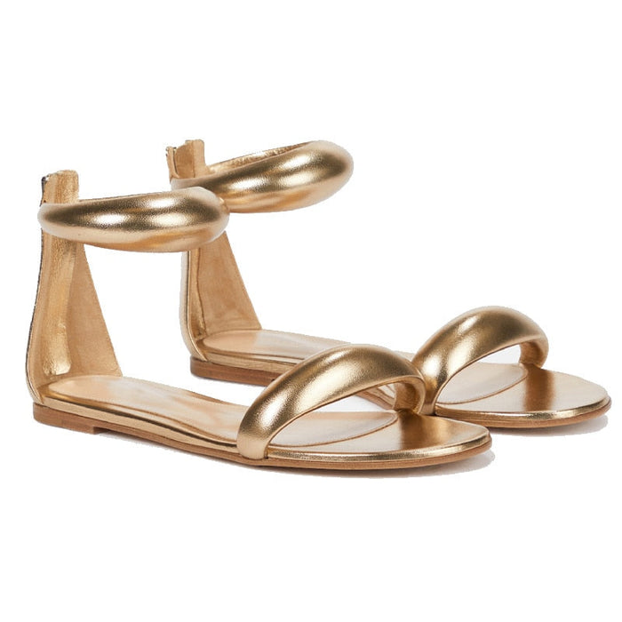 Marc Gianno  Flat Sandals Simple Fish Mouth Zipper