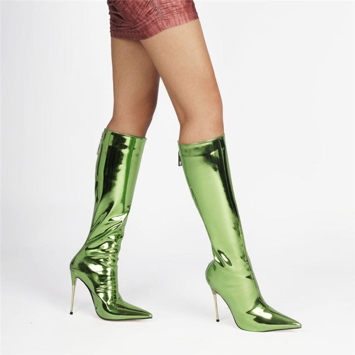 Classics Women High Heel Boots Patent Leather
