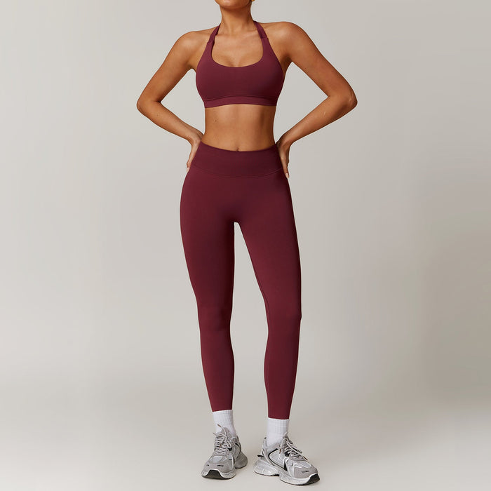 Marc Gianno Hanging neck bra+pants yoga set, sports running set