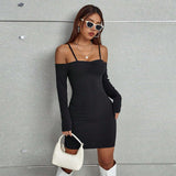 Women's off shoulder one neck slim fit hip hugging skirt