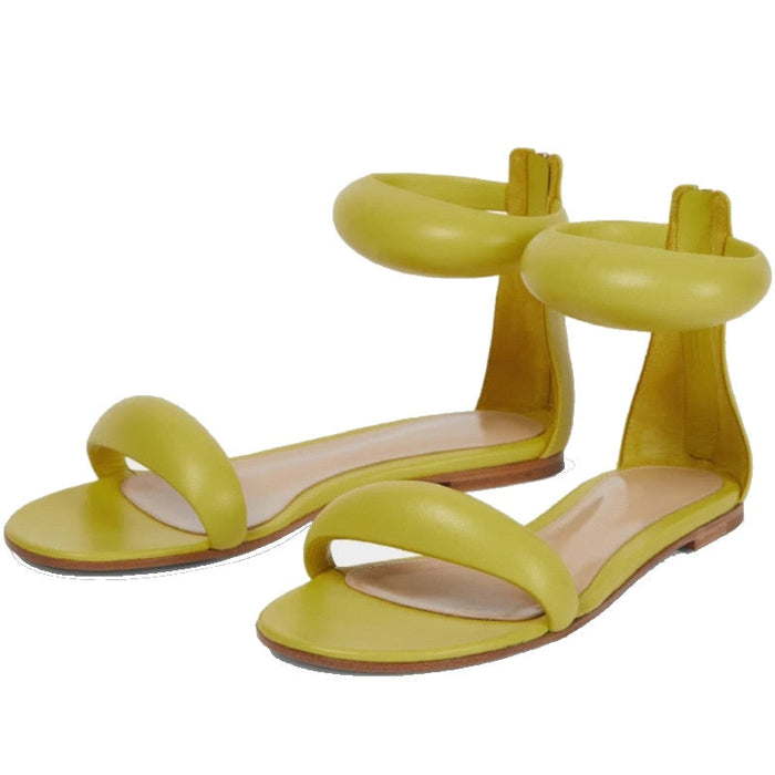 Marc Gianno  Flat Sandals Simple Fish Mouth Zipper