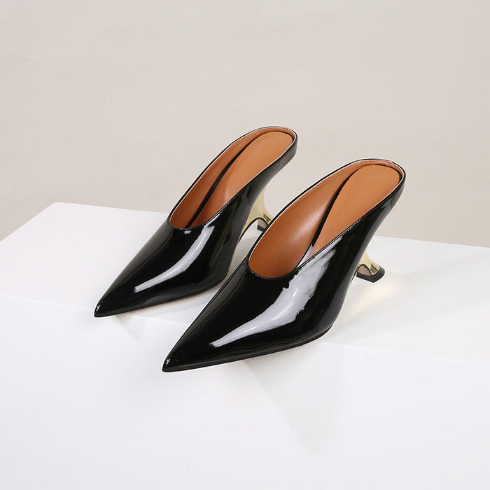 Glossy patent leather cross-border women's shoes