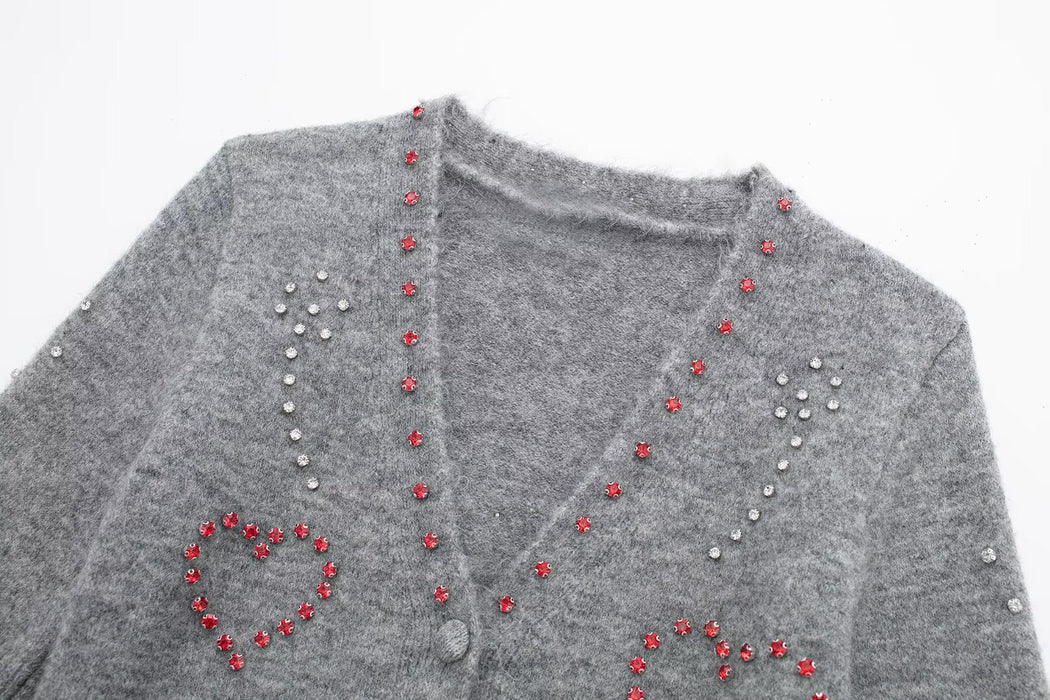Marc Gianno Beaded casual loose knit cardigan
