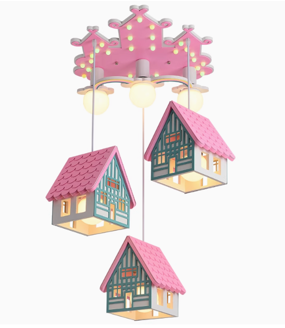 Children's room creative LED three-head chandelier
