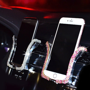 Universal Car Phone Holder with Bing Crystal Rhinestone