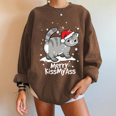 Merry Kiss MyAss Cat's New Christmas Hoodie