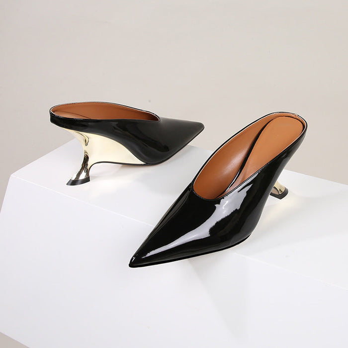 Glossy patent leather cross-border women's shoes