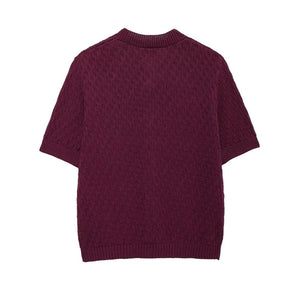 Autumn New Jewelry Knitted Short Sleeve Cardigan Top Women