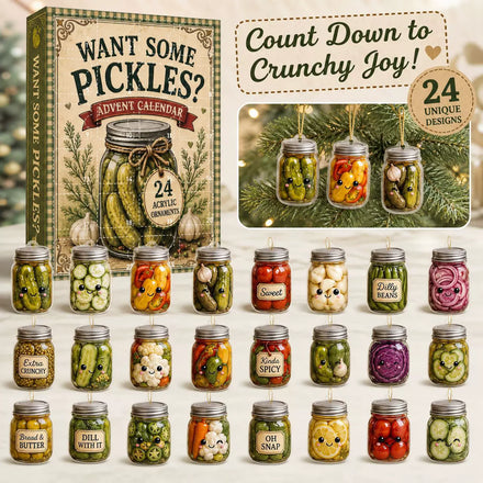 Christmas Countdown Calendar Gift Box, Cute Kimchi Jar Charm Blind Box