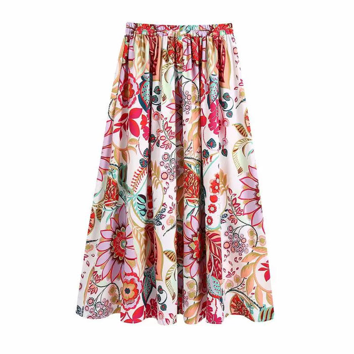 Women's  ethnic style design printed long skirt - Taobao