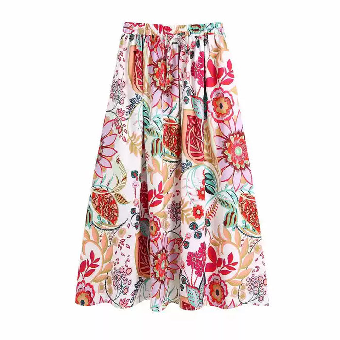 Women's  ethnic style design printed long skirt - Taobao