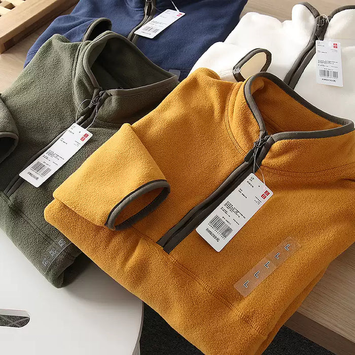 Double-sided polar fleece sweater jacket