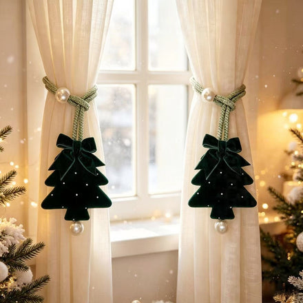 Christmas Tree Bow Curtain Tieback