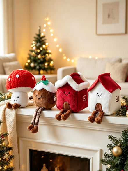 Christmas Plush Mini Figure Ornament, Cartoon Desk Decoration