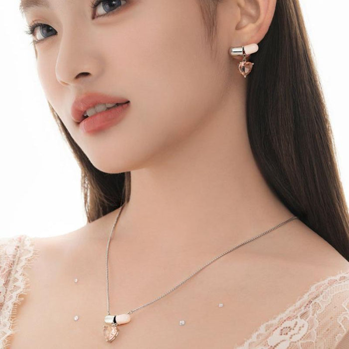 Ballet Style Cute Love Heart Stud Earrings Peach Heart Ear Rings