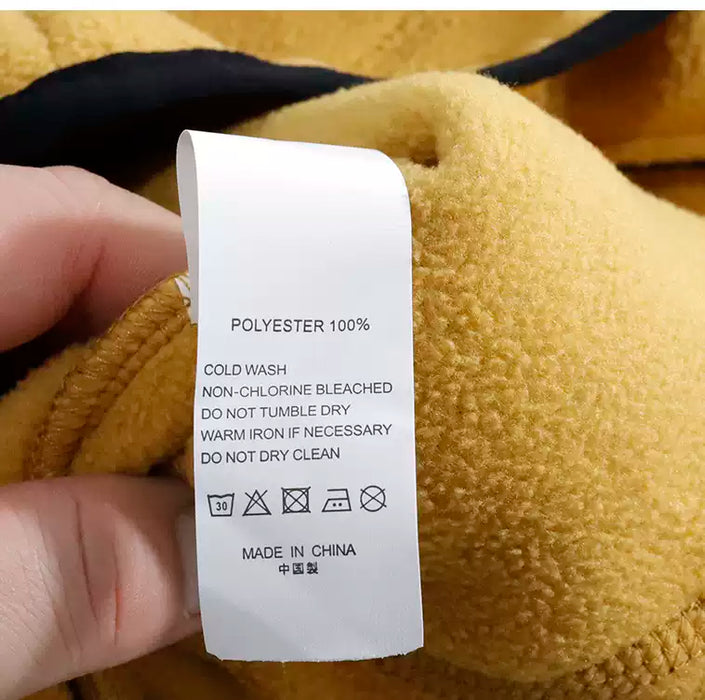 V-neck collarless polar fleece sweatshirt