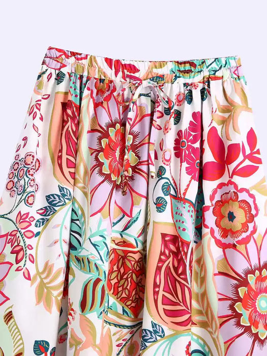 Women's  ethnic style design printed long skirt - Taobao