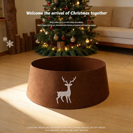 Marc Gianno Luxury Felt Tree Skirt With Reindeer Antler Decorations