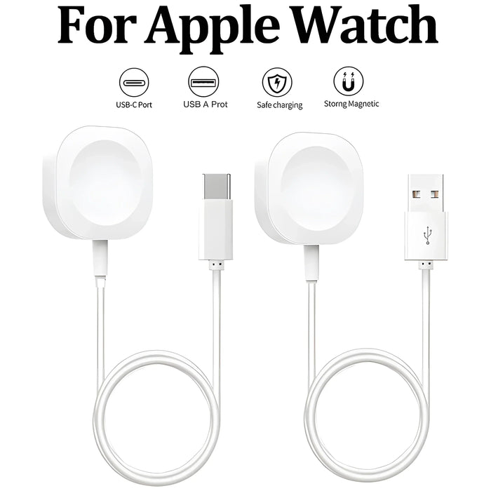 2024 Magnetic Wireless USB a Fast Charger for Apple Watch Ultra Series 9 8 7 6 SE Type C Cable Charging for Iwatch Series 5 3 2