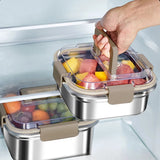 Stainless Steel  Refrigerator Storage Box with Lid