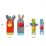 0-12 Months Baby Rattles Toys Animal Socks Wrist Strap +Rattle Baby Foot Socks Bug Wrist Strap Toddler Socks Pacifier Toys