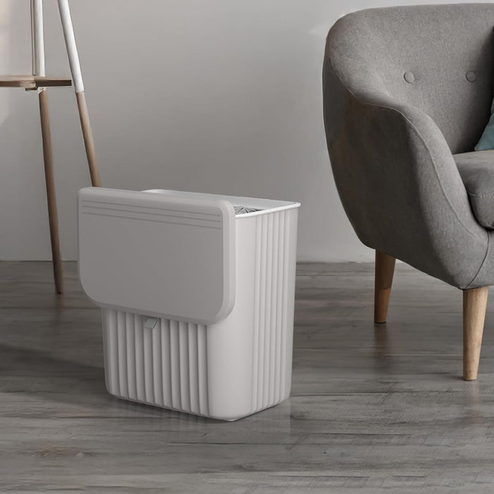 Kitchen Bin Hanging Trash Can with Lid Wall-Mounted Waste Bin for Kitchen Cabinet Door under Sink Compost Bins with Sliding Cover for Cupboard, Bathroom