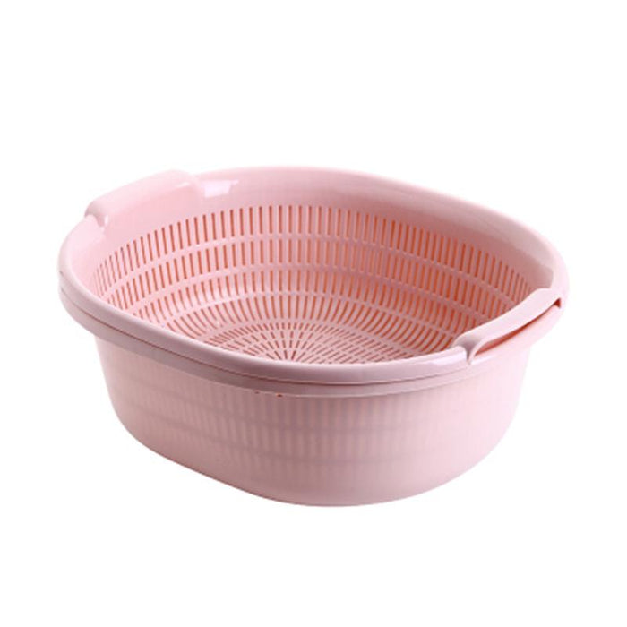 Double-Layer Vegetable & Rice Washing Basket Set