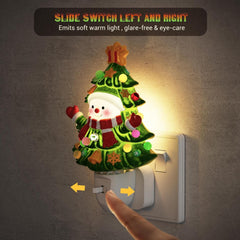 3D Christmas Tree Night Light Plug in Wall, 3000K, 60LM, 1 Pack