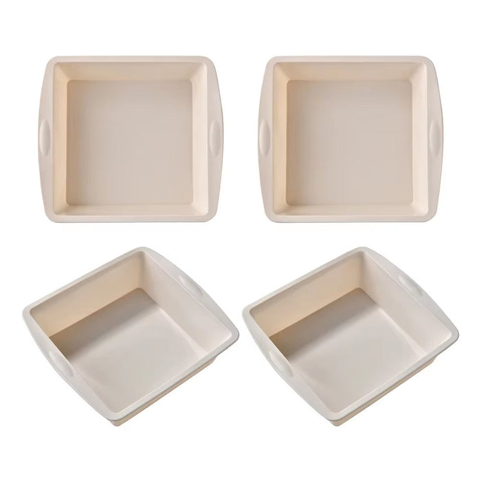 1/4Pcs Silicone Square Cake Plate Non-Stick Brownie Pot with Anti-Slip Handle Oven and Air Fryer Safe Perfect for Baking Cakes