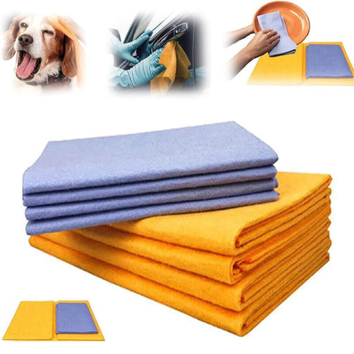 8PCS Absorbent Cleaning Multi-Purpose Cleaning Chamois Towel Cloth for Kitchen