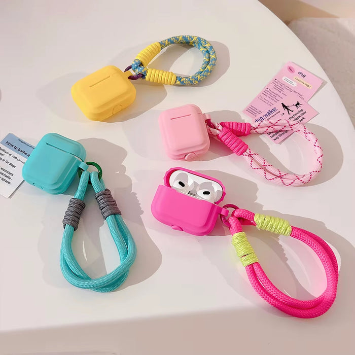 Case for Apple Airpods 1 2 3 4 Pro 3Rd Generation Case Cute with Strap Fundas Earpods Soft Cover for Airpods Pro 2 Case Silicone