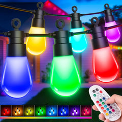 Festoon Lights Outdoor Mains Powered - 69FT/21.1M RGB Garden String Light