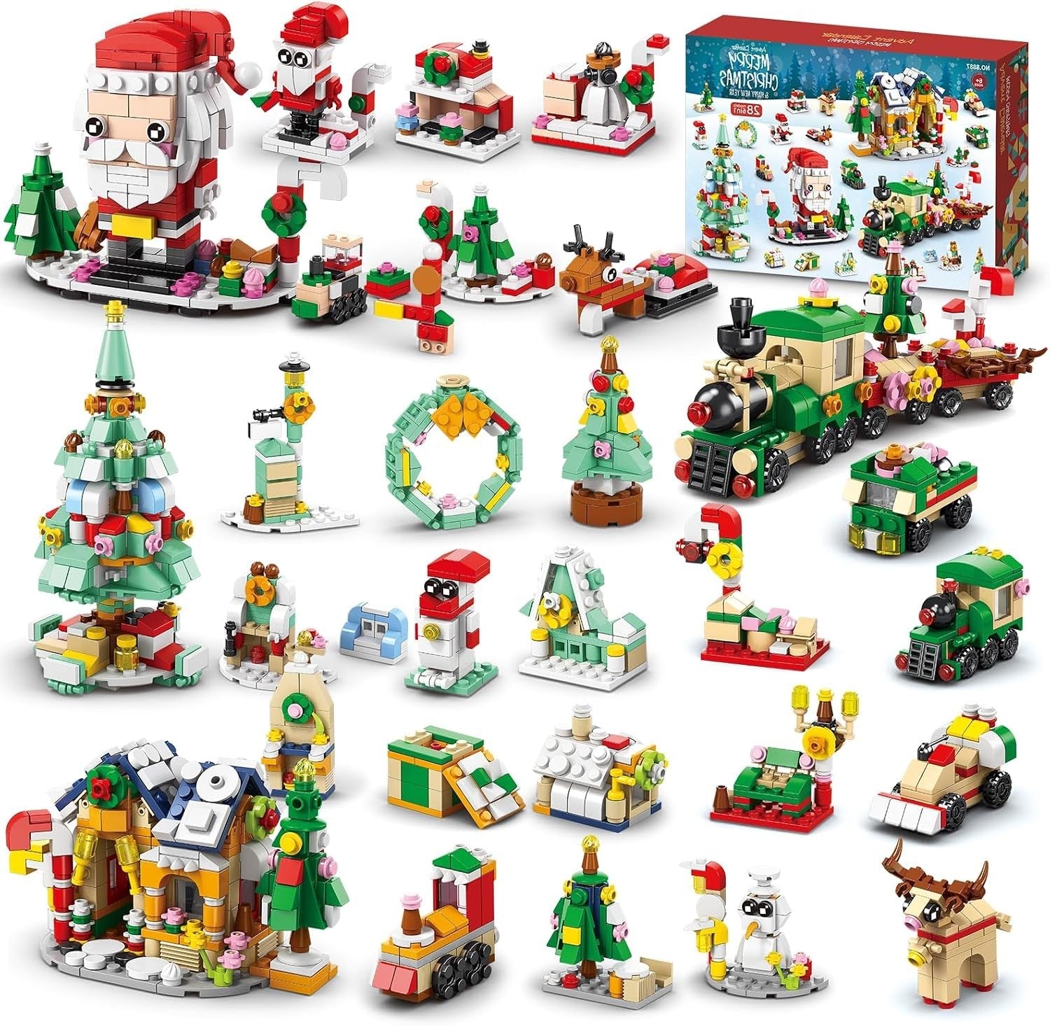 2026 Christmas Advent Calendar 24 Days Countdown Building Blocks Toy Kids Gift