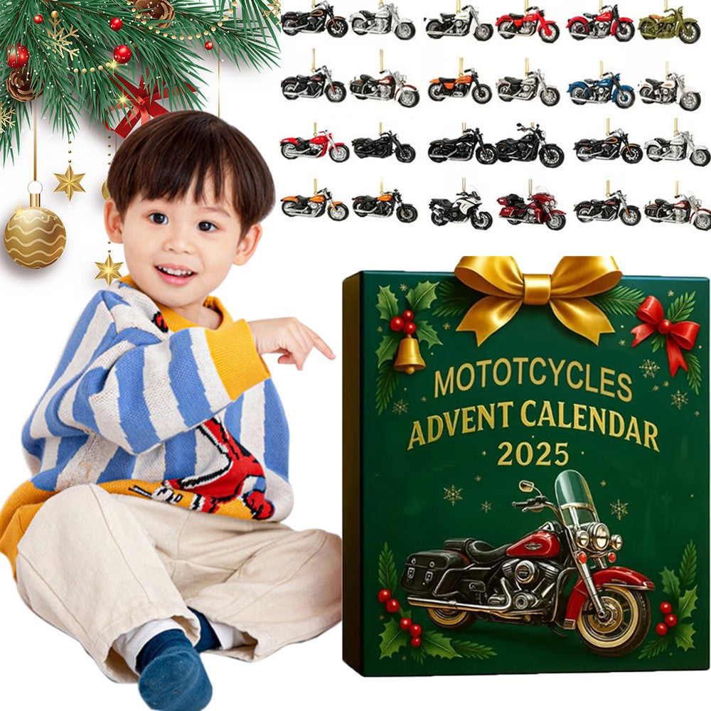 Motorcycle Theme Advent Blind Collectible Calendar 2025 Countdown Sets 24 Hangs