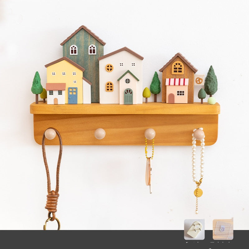Creative Cute Key Hook Storage Wall Shelf