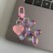 Bling Kawaii Cartoon Balloon Dog Keychain Key Ring for Women Men New Colorful Cute Bag Car Pendant Decoration Holder Accessories