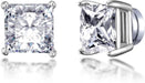 Men'S Silver Plated Square Magnetic Clip on Stud Earrings Created with Zircondia® Crystals